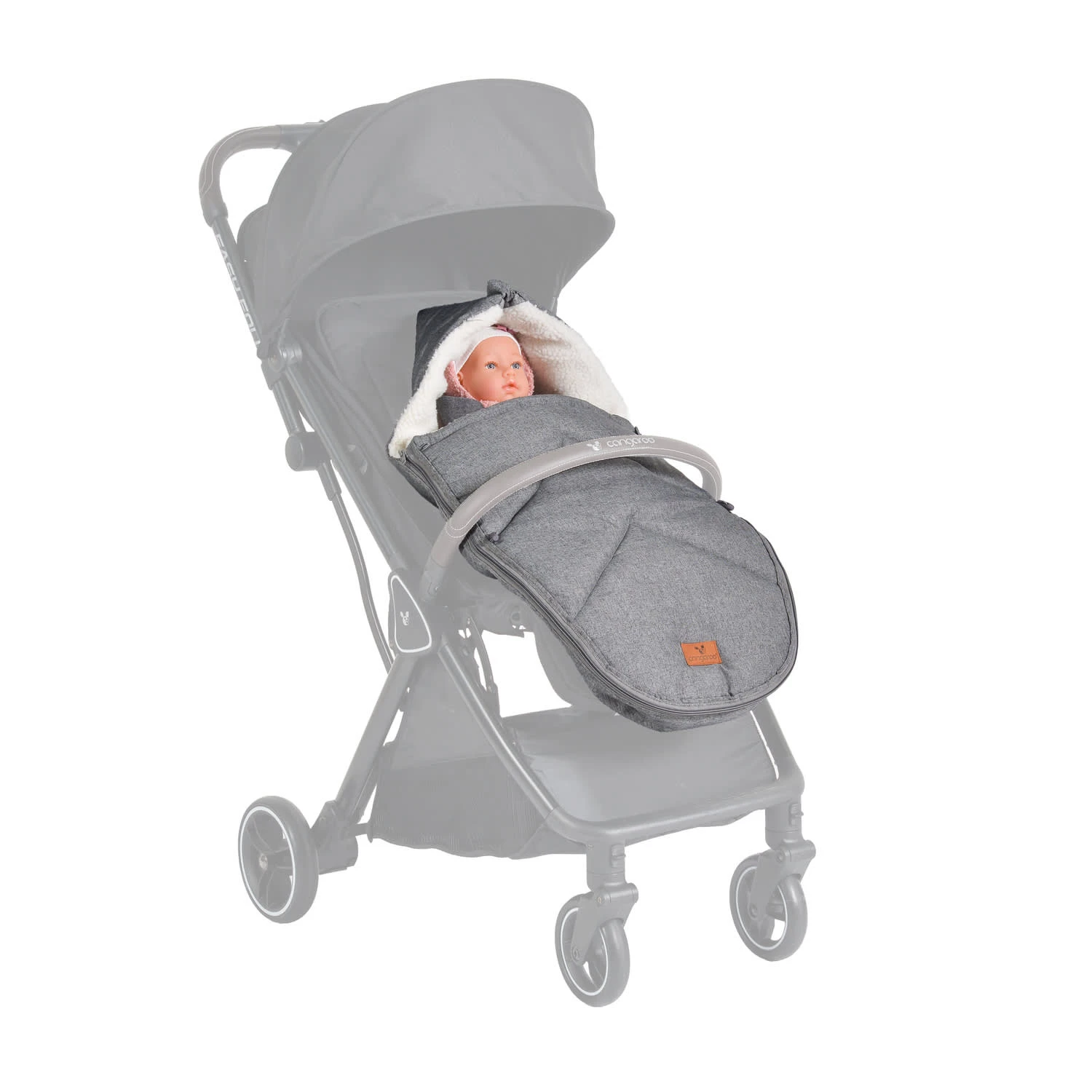 Cangaroo Kinderwagen Fußsack Luxe In Grau 2 Cangaroo Kinderwagen Fußsack Luxe In Grau – Bild 2