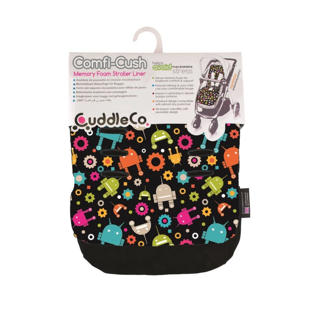 CuddleCo Cumfi Cush- Robots Buggy Sitzauflage 1 CuddleCo Cumfi Cush- Robots Buggy Sitzauflage