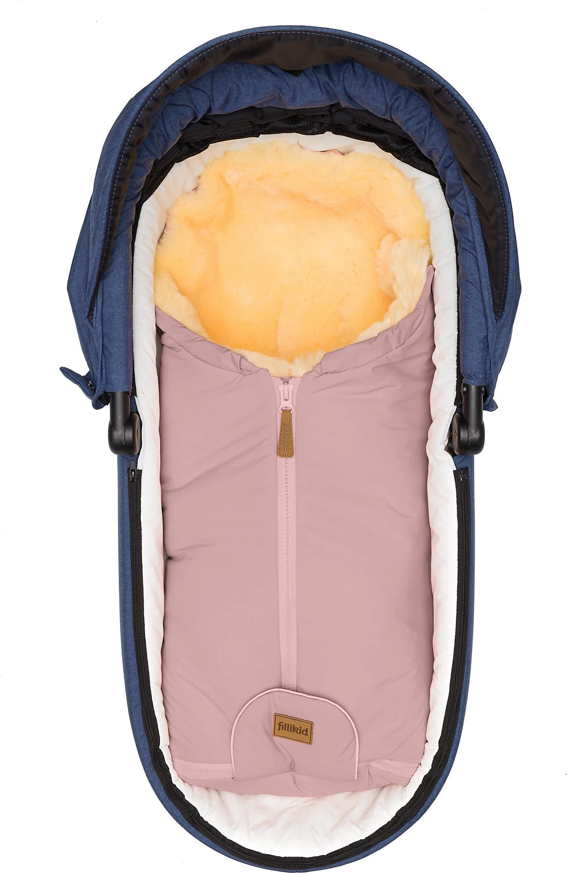 Fillikid WinterfuĂsack Pamir Gr. 0 Echtfell Altrosa â Bild 4