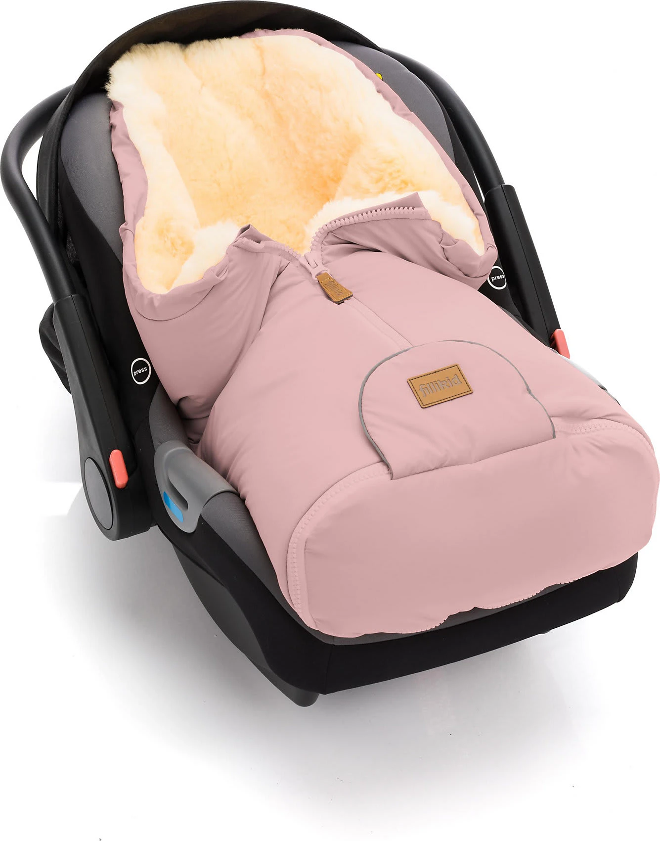 Fillikid WinterfuĂsack Pamir Gr. 0 Echtfell Altrosa â Bild 5