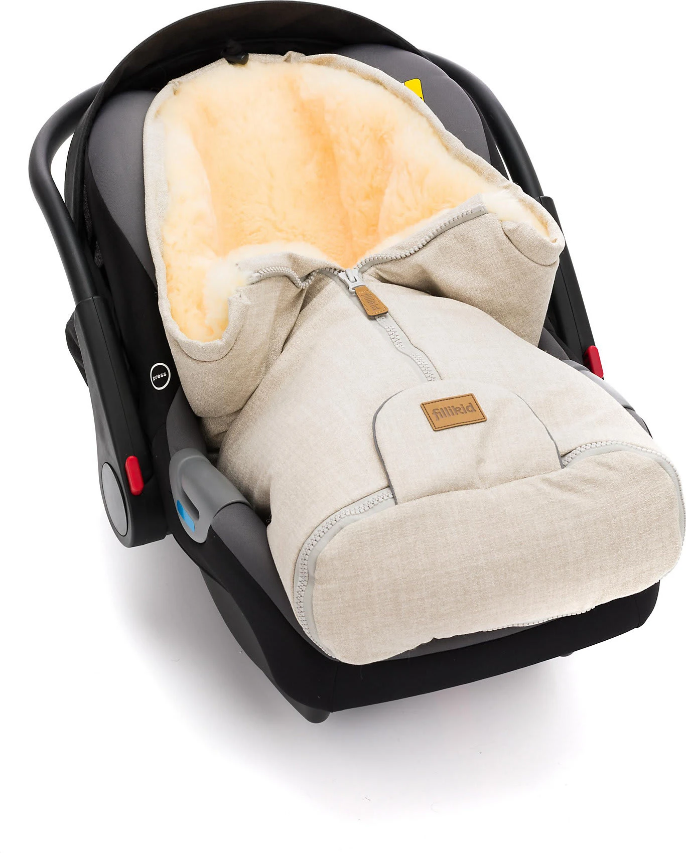 Fillikid WinterfuĂsack Pamir Gr. 0 Echtfell Sand Melange â Bild 5