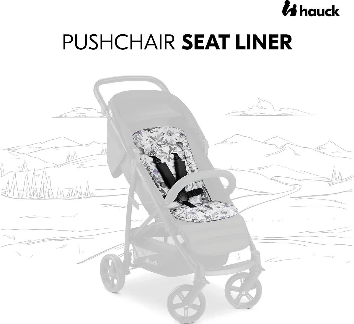 HAUCK Sitzauflage Für Kinderwagen, Floral Grey 6 HAUCK Sitzauflage Für Kinderwagen, Floral Grey – Bild 6