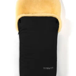 Hofbrucker Lammfell-Fußsack "Putzi" In Schwarz - (L)90 X (B)34 Cm