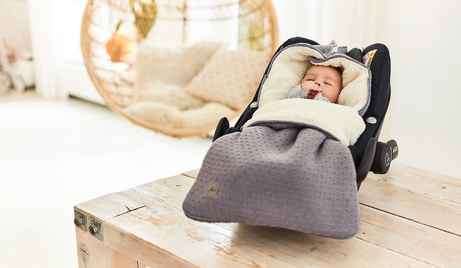 Jollein Fußsack Für Kinderwagen Und Babyschal, Bliss Knit Storm Grey – Bild 3
