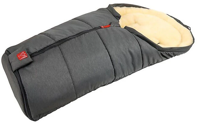 Kaiser Naturfellprodukte Fußsack CHANNY Für Babyschale, Lammfell, Schwarz Melange – Bild 2