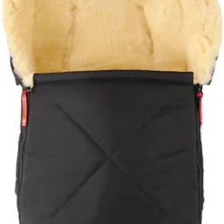 Kaiser Naturfellprodukte Fußsack EMMA Für Babyschale, Lammfell, Schwarz