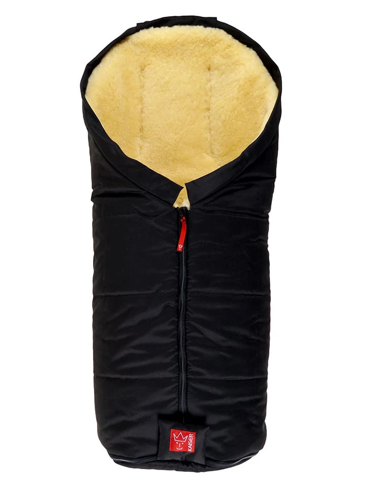 Kaiser Naturfellprodukte Lammfell-FuĂsack "Iglu" In Schwarz - (L)93 X (B)45 Cm