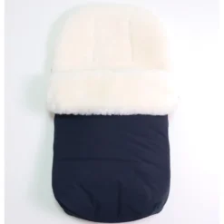 Kaiser Naturfellprodukte Lammfell-Fußsack In Dunkelblau - (L)85 X (B)45 Cm