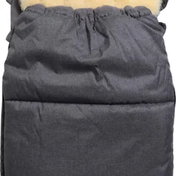Kaiser Naturfellprodukte LUKKY LOOK Thermo Fußsack Mit Lammfelleinlage, Black Melange
