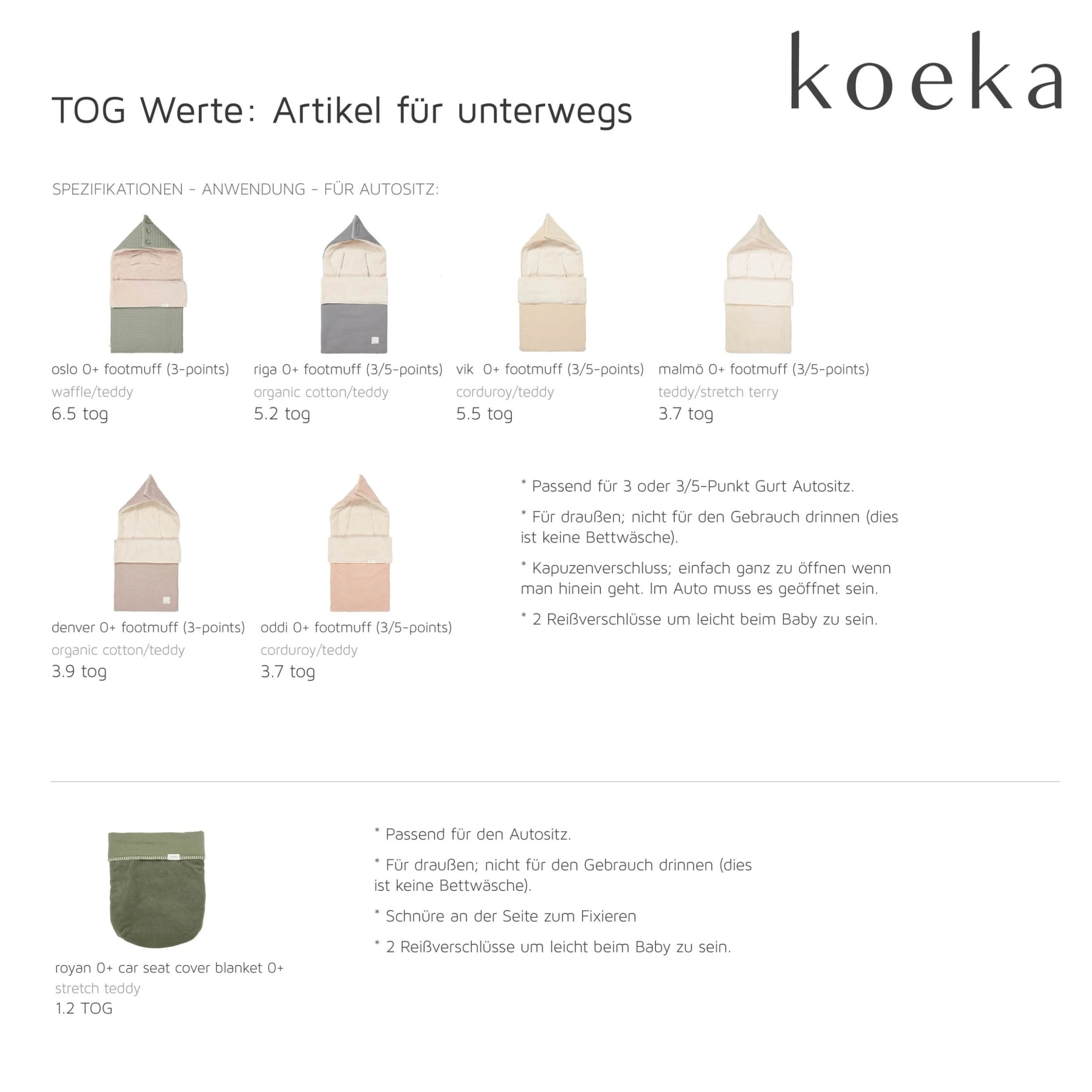 Koeka Fußsack 0+ 3/5 Punkte Plüsch Oddi In Leicht Braun – Bild 10