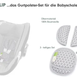 Liebes Von Priebes PHILIP Gurtpolster-Set Für Babyschalen - Prisma, Grau, 3-tlg. -Jollein shop liebes von priebes philip gurtpolster set fur babyschalen prisma grau 3 tlg 2